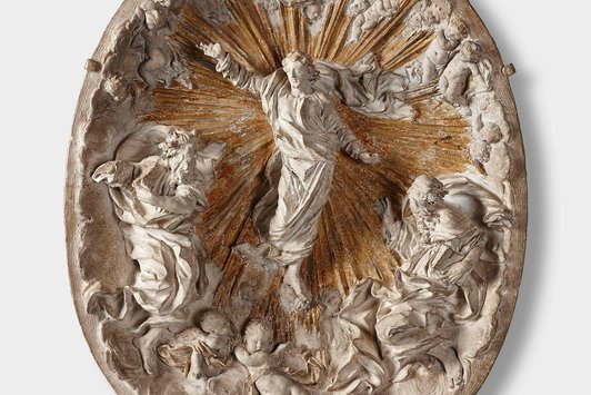 Gianlorenzo Bernini (1598-1680) Metamorphose Christi oder Verklärung am Berg Tabor Modell für ein Relief, 1657; Terracotta, Reste von Vergoldung | © DQS/Salzburg Museum